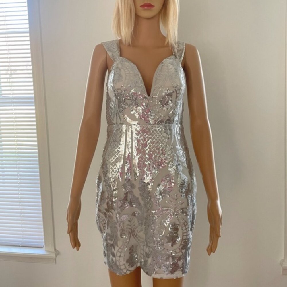 Shiny White Cocktail Dress